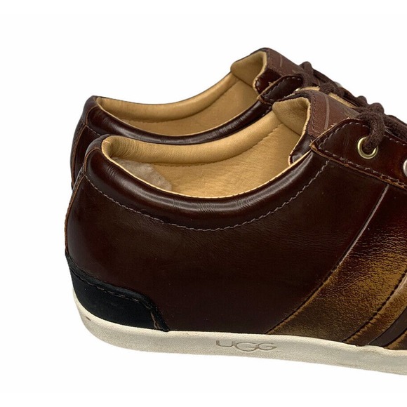 Mens Ugg Australia Brook-Lin Brown Leather Two Tone Lace Up Shoes Sneakers Sz 9 main image 6